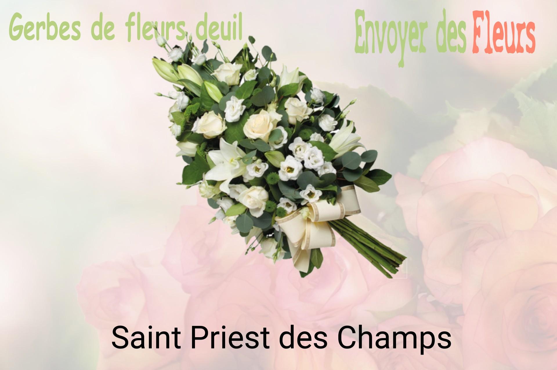 Gerbe de fleurs de deuil livrée à Saint-Priest-des-Champs